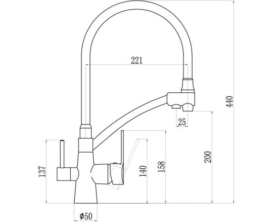 Savol Смеситель для кухни с подключением к фильтру с питьевой водой S-L1805C-04 23367 – изображение 2