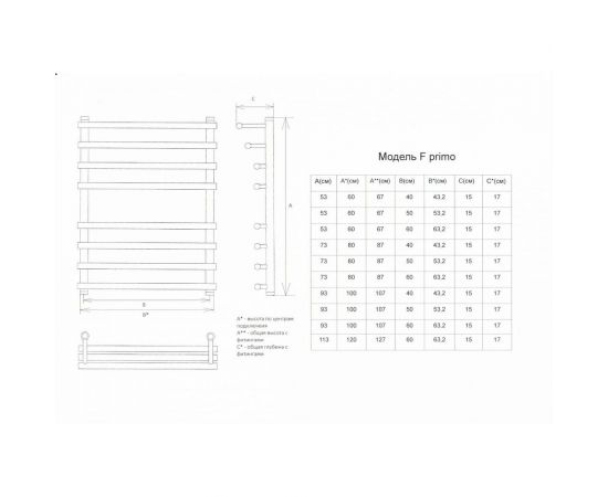 Двин Полотенцесушитель F primo 80/50 1"-3/4"-1/2" Универсальный 4627086033096 – изображение 2