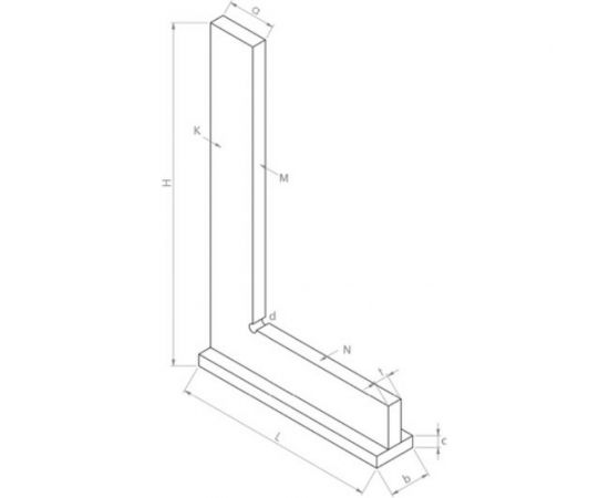 Kinex Угольник поверочный 400х200 мм, Класс 2, Тип УШ, DIN875 4034-22-040 – изображение 2