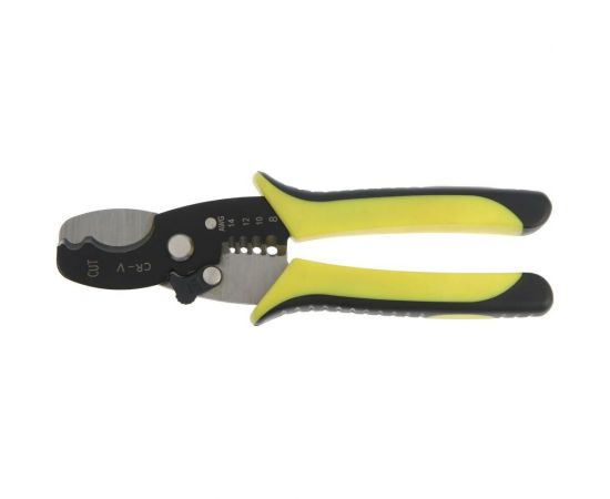 Кабелерез TUNDRA сталь 65Mn, до 10 мм, снятие изоляции 1.5 - 6 мм2, 2К рукоятки, 180 мм 5350920 – изображение 2