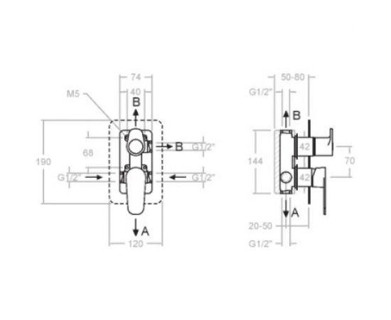 Ramon Soler Встр. смеситель для душа ALEXIA золотой, на 3 выхода 361503SOC – изображение 2