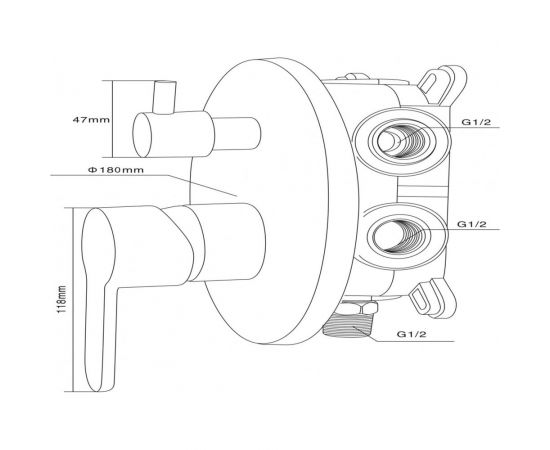 Swedbe /комплект/ Platta 3 функциональный встроенный смеситель в монтажном боксе, 5521 – изображение 2