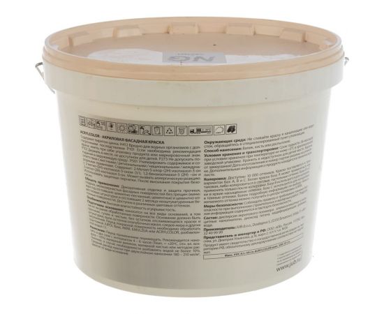 JUB КРАСКА В/Д ФАСАДНАЯ ACRYLCOLOR АКРИЛОВАЯ БАЗА A 1001 15 Л 1/24 48312 – изображение 2
