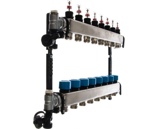 FV-PLAST Коллекторная группа нерж.сталь 1 х3 4 8 вых. с расх., воздухоотвод. AA906001008 – изображение 2