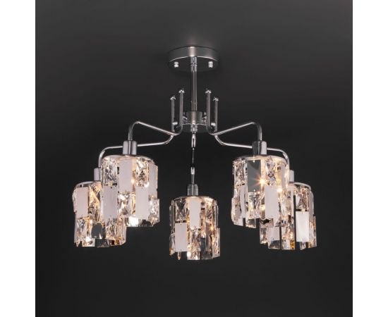 Eurosvet 10101 5 потолочный светильник хром прозрачный хрусталь Strotskis a044067 – изображение 2