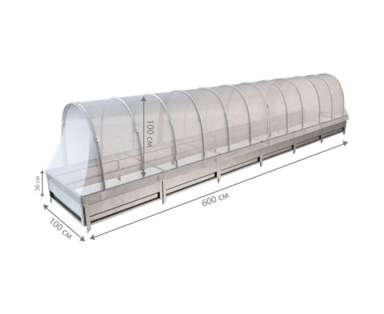 Delta-Park Парник арочный со спанбондом на грядке 36 см , 6 метров 3004003_3 – изображение 2