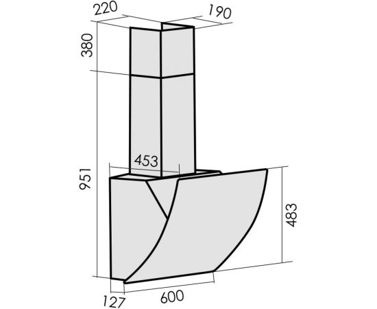 MBS Вытяжка кухонная FREESIA 160 GLASS BLACK 5099 – изображение 2