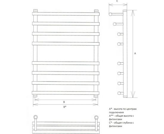Двин Полотенцесушитель F primo 80/50 1"-3/4"-1/2" Универсальный 4627086033096 – изображение 3