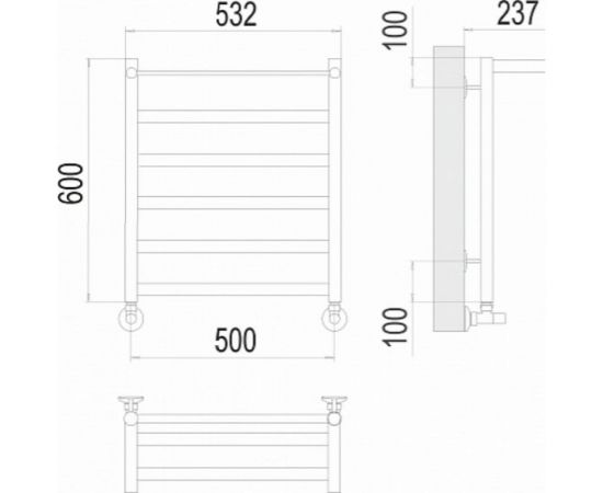 Terminus Полотенцесушитель Хендрикс П6 500x600 4670078530400 – изображение 3