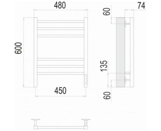 TerminusКС Сицилия П6 450x600 электро КС 9005 матовый 4670078527622 – изображение 3