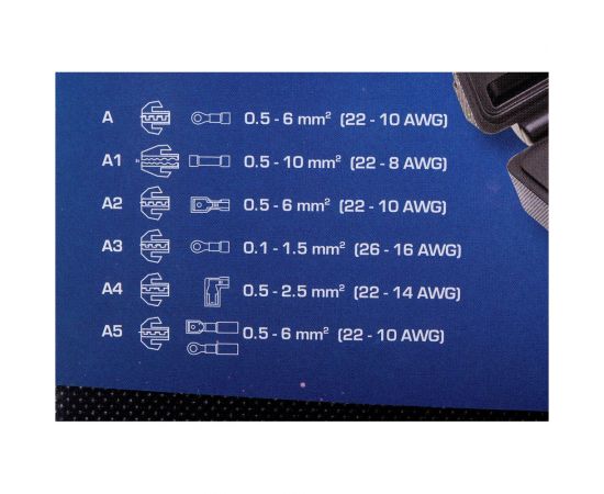Пресс-клещи для обжима проводов со сменными матрицами HOEGERT TECHNIK 6 шт. HT1P176 – изображение 3