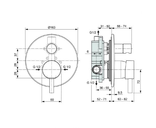 Ideal Standard Смеситель Ceraline для ванны с душем A6939AA – изображение 4