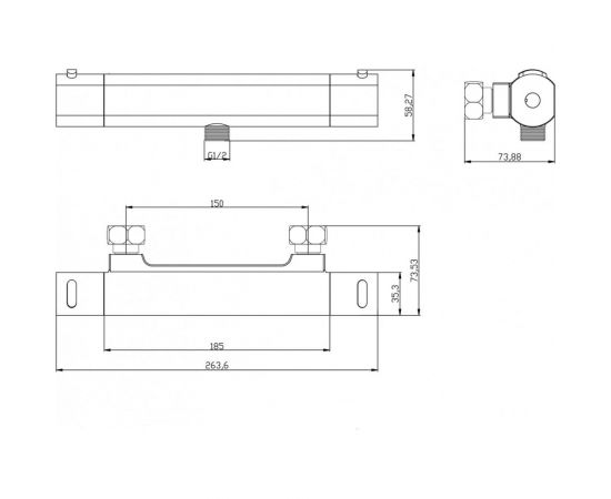 Swedbe Mercury термостатический смеситель для душа, 9053 – изображение 4