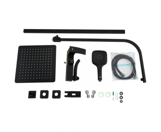 Gappo Душевая система 35к G2407-6 лейка "Тропический душ" квадрат 300*300 ЧЕРНЫЙ 549379 – изображение 5