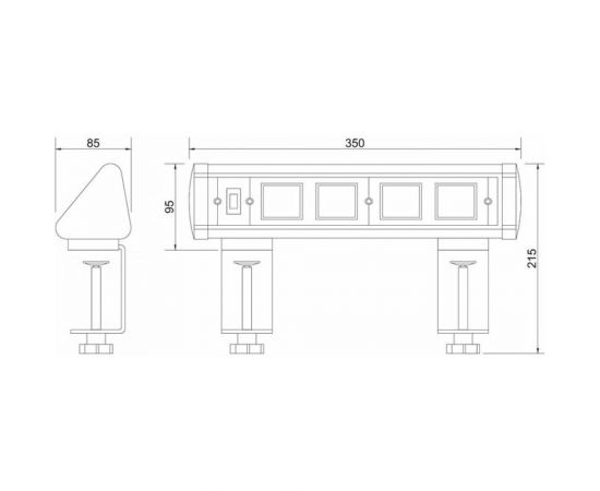 Экопласт Блок настольный с выключателем нагрузки на 4 поста на струбцинах, IP20 70314 – изображение 5