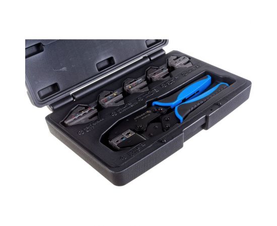 Пресс-клещи для обжима проводов со сменными матрицами HOEGERT TECHNIK 6 шт. HT1P176 – изображение 6