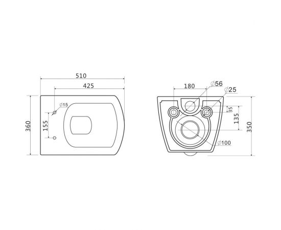BelBagno CARINA Чаша унитаза подвесного, безободкового BB514CHR – изображение 9