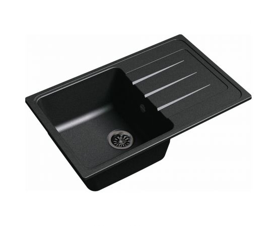 EWIGSTEIN Мойка кварц Elegant 50F 1-чаша + крыло 762*480мм черный E- 50F черный 