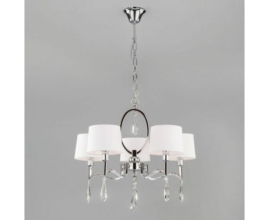 Eurosvet 10127 5 подвесной светильник хром прозрачный хрусталь Strotskis a054435 