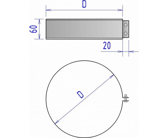 Хомут соединительный ФЕНИКС ДЫМОХОДЫ 2ХС 250, 430 0.5 000003252 – изображение 2