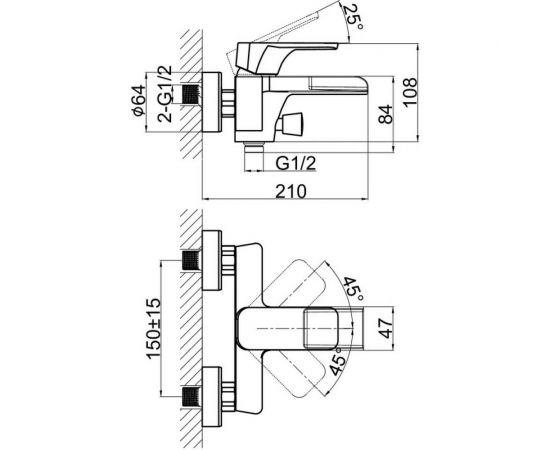 D&K Смеситель для ванны DA1433516 – изображение 2