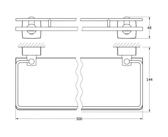 FBS Полка с держателями 30 cm матовое стекло; хром ESP 013 – изображение 2