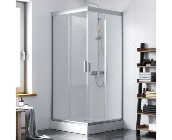 Damixa Душ. огр.Skyline Square 90x90x190, профиль мат. хром, стекло прозрачное DX35WG-403-090MT – изображение 2