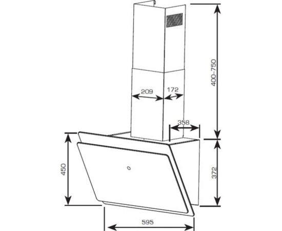 Centek Вытяжка CT-1830-60 Black наклоннаяширина 60 см, 1000 м3/час (233 Вт), 3 скор, LED, сенсор – изображение 2