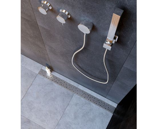 MCH Chudej Водоотводящий желоб с боковым сливом d40 MCH рамка нерж. 550 мм G SQUARE CH550SN – изображение 2