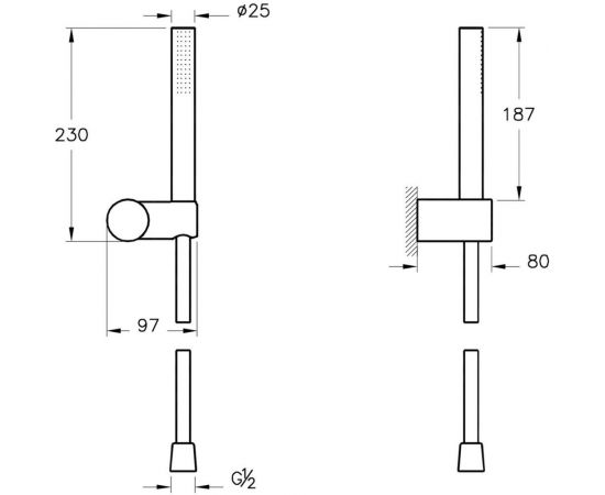 Vitra Душевой гарнитур Origin с ручным душем, цвет черный матовый A4554336 – изображение 2