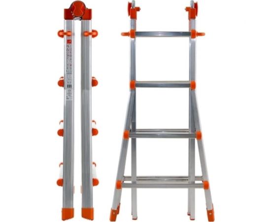 Gierre Лестница-стремянка шарнирная телескопическая PEPPina Acal 100 Gigante, 4х5 перекладин AL004 – изображение 2