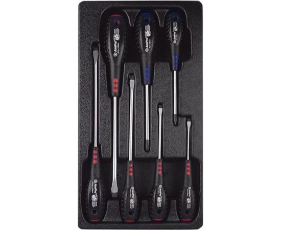 Набор отверток AmPro в ложементе, 7 пред., крест и шлиц T32098 – изображение 2