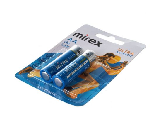 Батарея Mirex, щелочная LR6 / AA 1,5V 2 шт ecopack 23702-LR6-E2 – изображение 2