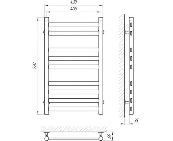 Laris Полотенцесушитель Кватро П9 400/700 73207309 – изображение 2