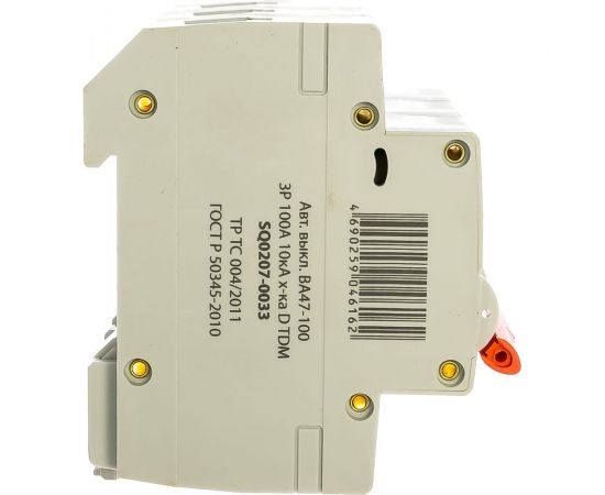 Автоматический выключатель TDM ВА47-100 3Р 100А 10кА D SQ0207-0033 – изображение 2