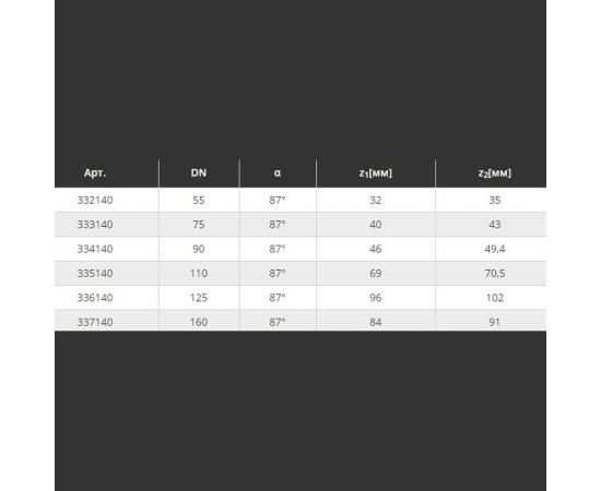Отвод Ostendorf для бесшумной канализации 87 градусов, 110 мм 335140 – изображение 3