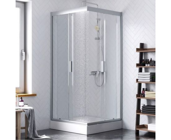 Damixa Душ. огр.Skyline Square 90x90x190, профиль мат. хром, стекло прозрачное DX35WG-403-090MT – изображение 3