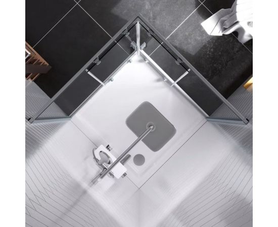 Damixa Душ. огр.Skyline Square 90x90x190, профиль мат. хром, стекло прозрачное DX35WG-403-090MT – изображение 4
