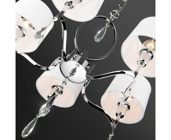 Eurosvet 10127 5 подвесной светильник хром прозрачный хрусталь Strotskis a054435 – изображение 5