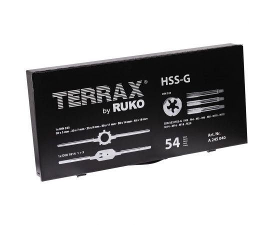 Terrax by RUKO Резьбонарезной набор M3-M20 HSS-G, 54шт A245040 – изображение 5