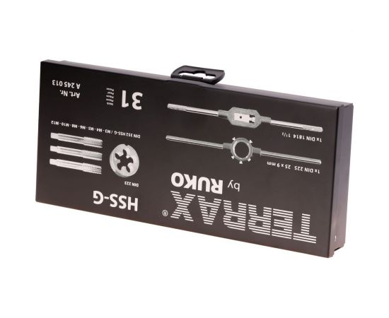 Terrax by RUKO Резьбонарезной набор M3-M12 HSS, 31шт A245013 – изображение 6