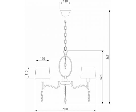 Eurosvet 10127 5 подвесной светильник хром прозрачный хрусталь Strotskis a054435 – изображение 7