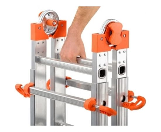 Gierre Лестница-стремянка шарнирная телескопическая PEPPina Acal 100 Gigante, 4х5 перекладин AL004 – изображение 7