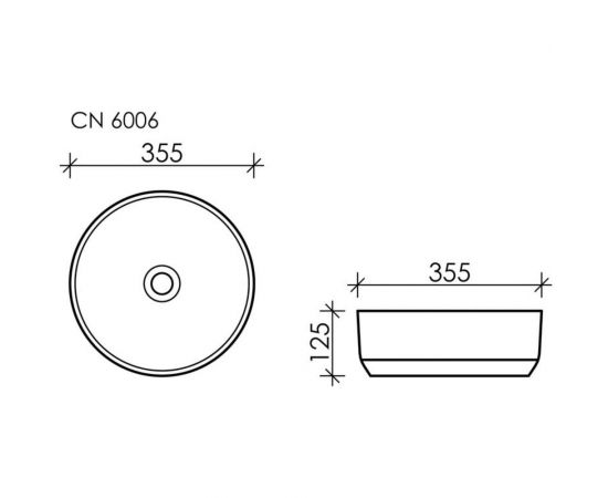 Ceramica Nova Умывальник чаша накладная круглая цвет Белый Матовый Element 355х355х125мм CN6006 – изображение 8
