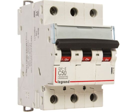 Автоматический модульный выключатель Legrand 3п C 50А 6кА DX3-E Leg 407296 1009876 