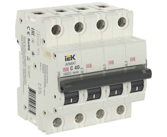 Автоматический выключатель IEK ARMAT M06N 4P C 40А AR-M06N-4-C040 