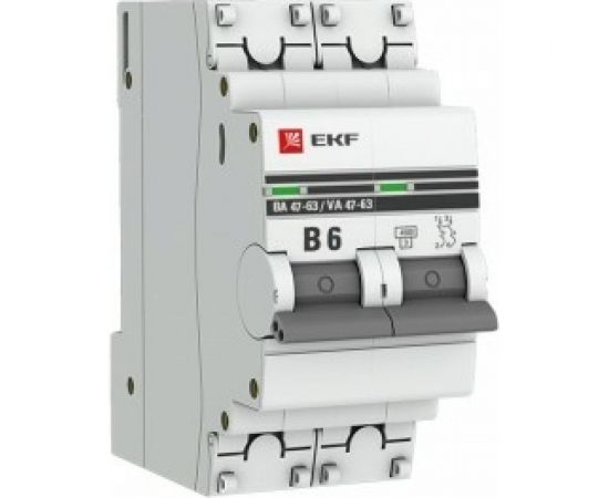 Автоматический выключатель EKF 2P 6А 4,5kA ВА 47-63 PROxima SQ mcb4763-2-06B-pro 
