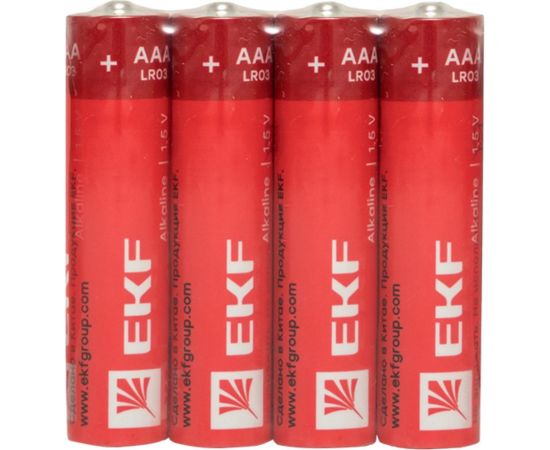 Алкалиновая батарейка EKF типа ААА(LR03) шринк 4шт. LR03-SR4 