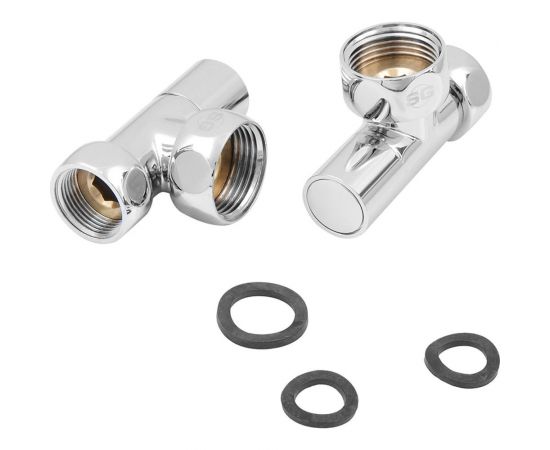 Угловой кран-вентиль SG, ручка колпак, хром, 1х3/4 г/г, 2 шт 8511SCH1005/2 