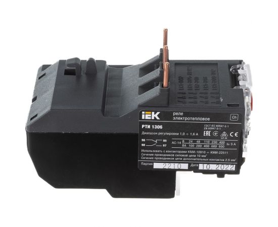 Электротепловое реле IEK РТИ, 1306, 1-1.6А, ИЭК DRT10-0001-D016 – изображение 2